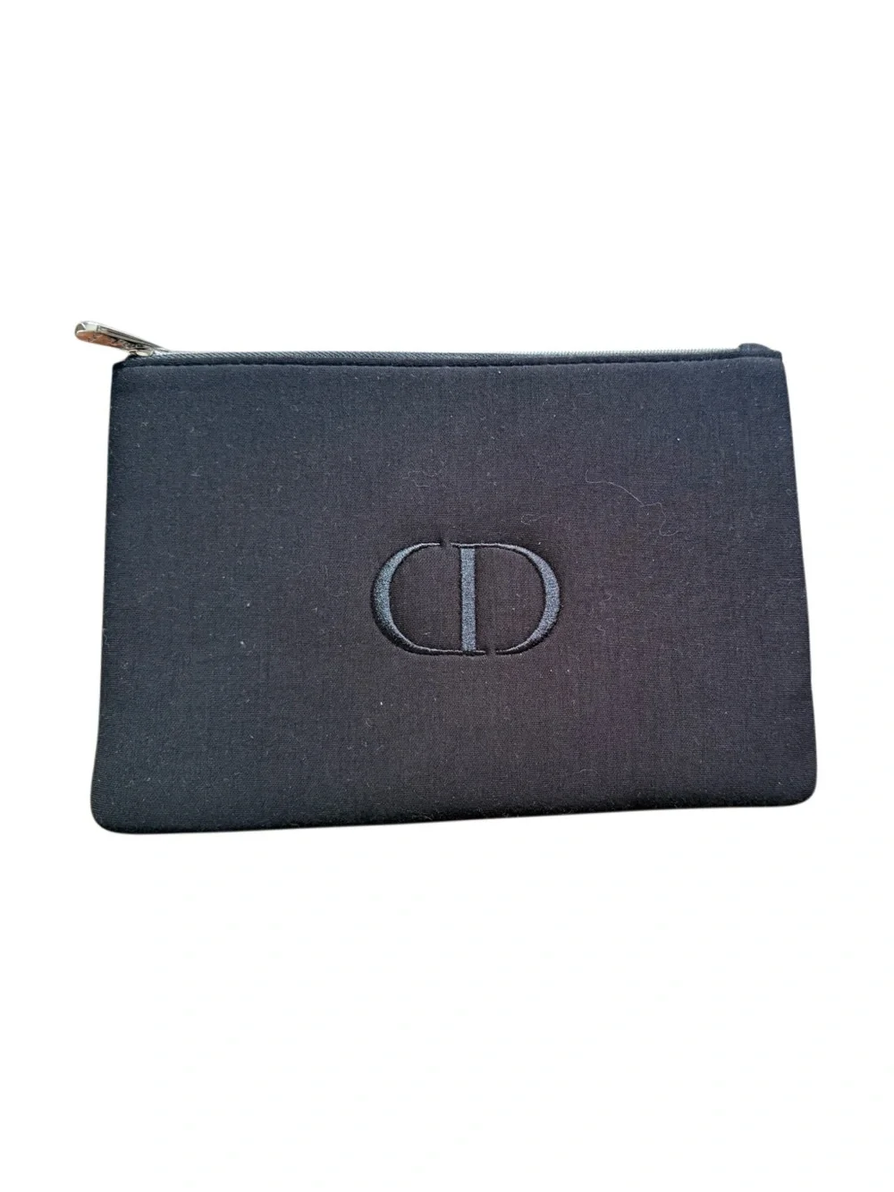Dior Black Embroidered CD Canvas Clutch
